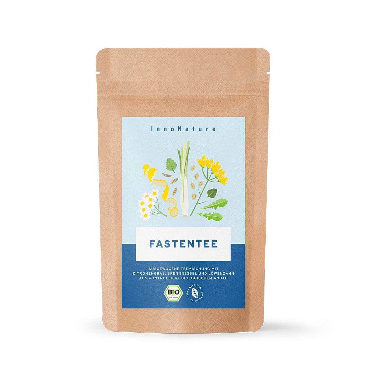 InnoNature Getränkepulver 1x 70g Teemischung Bio Fastentee: Kräuterteemischung mit Zitronengras, Brennnessel und Löwenzahn