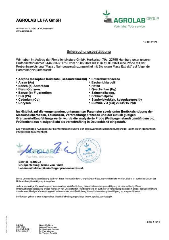 InnoNature Kapseln Bio Rotes Maca Extrakt Kapseln