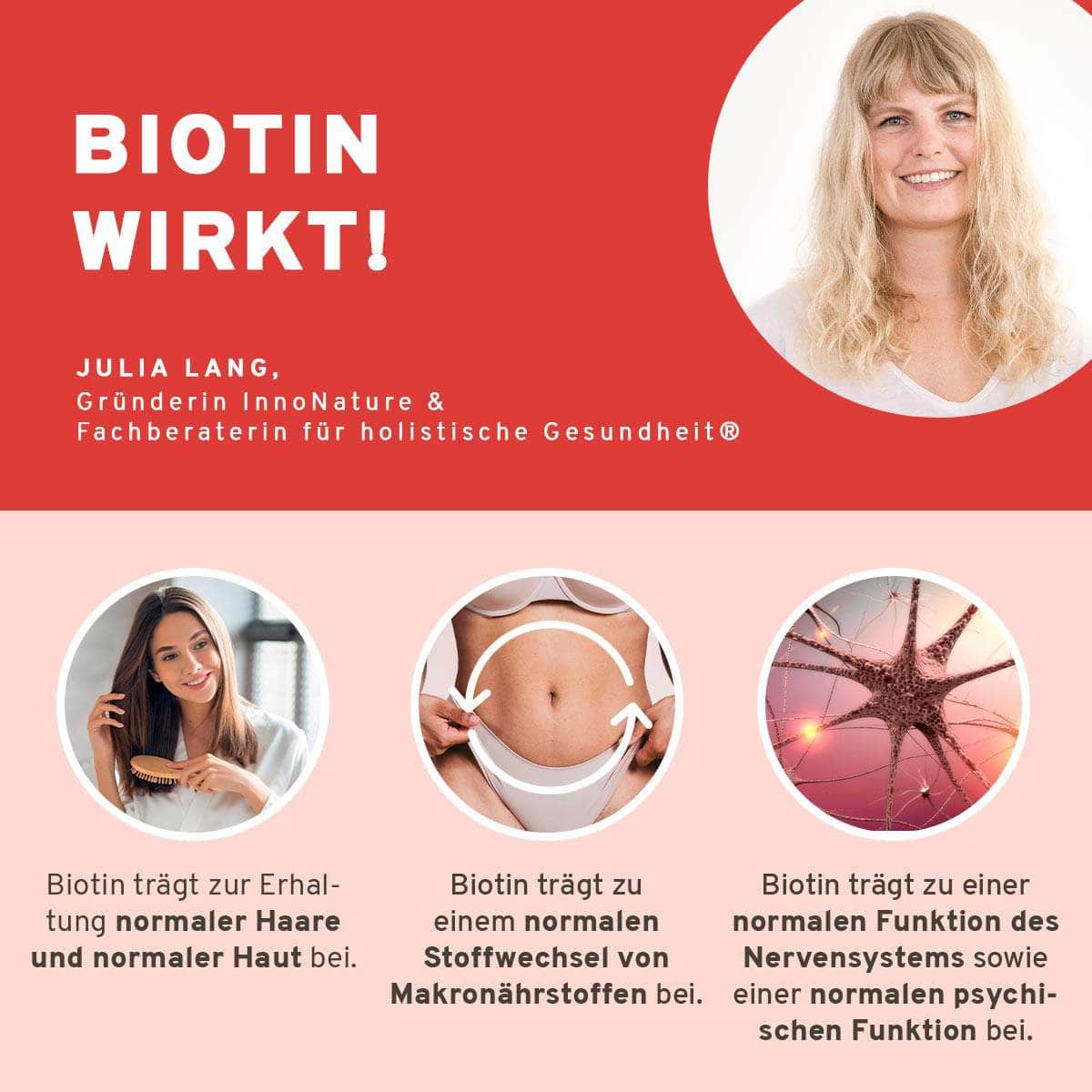 InnoNature Kapseln Biotin Kapseln: Vitamin B7 aus Königsbasilikum