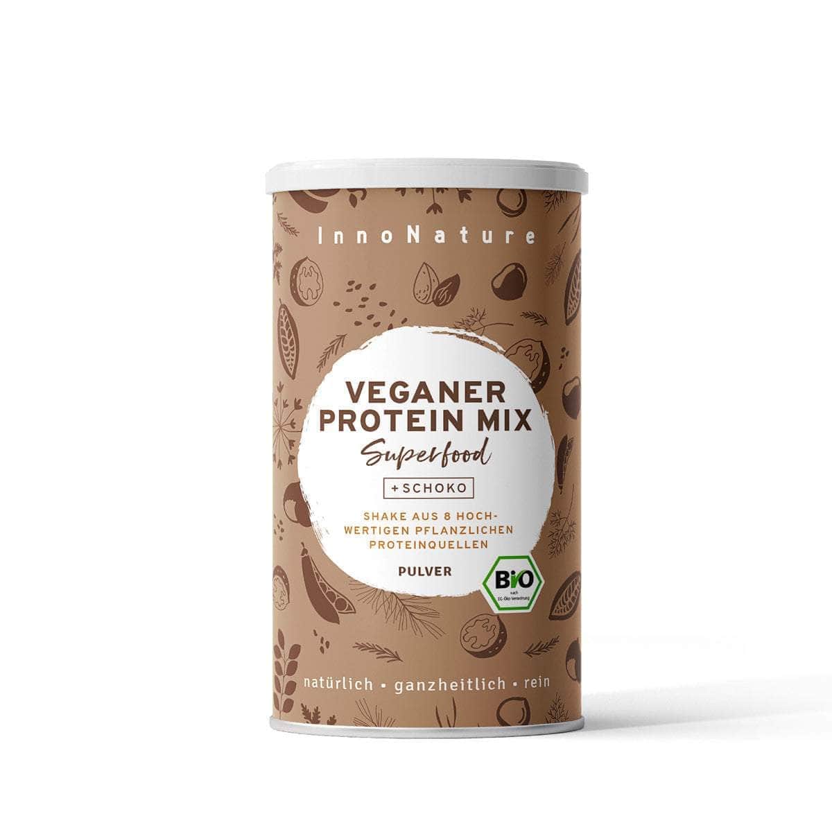 InnoNature Pulver 1x 450g (30 Portionen) Bio Veganer Protein Mix Schoko