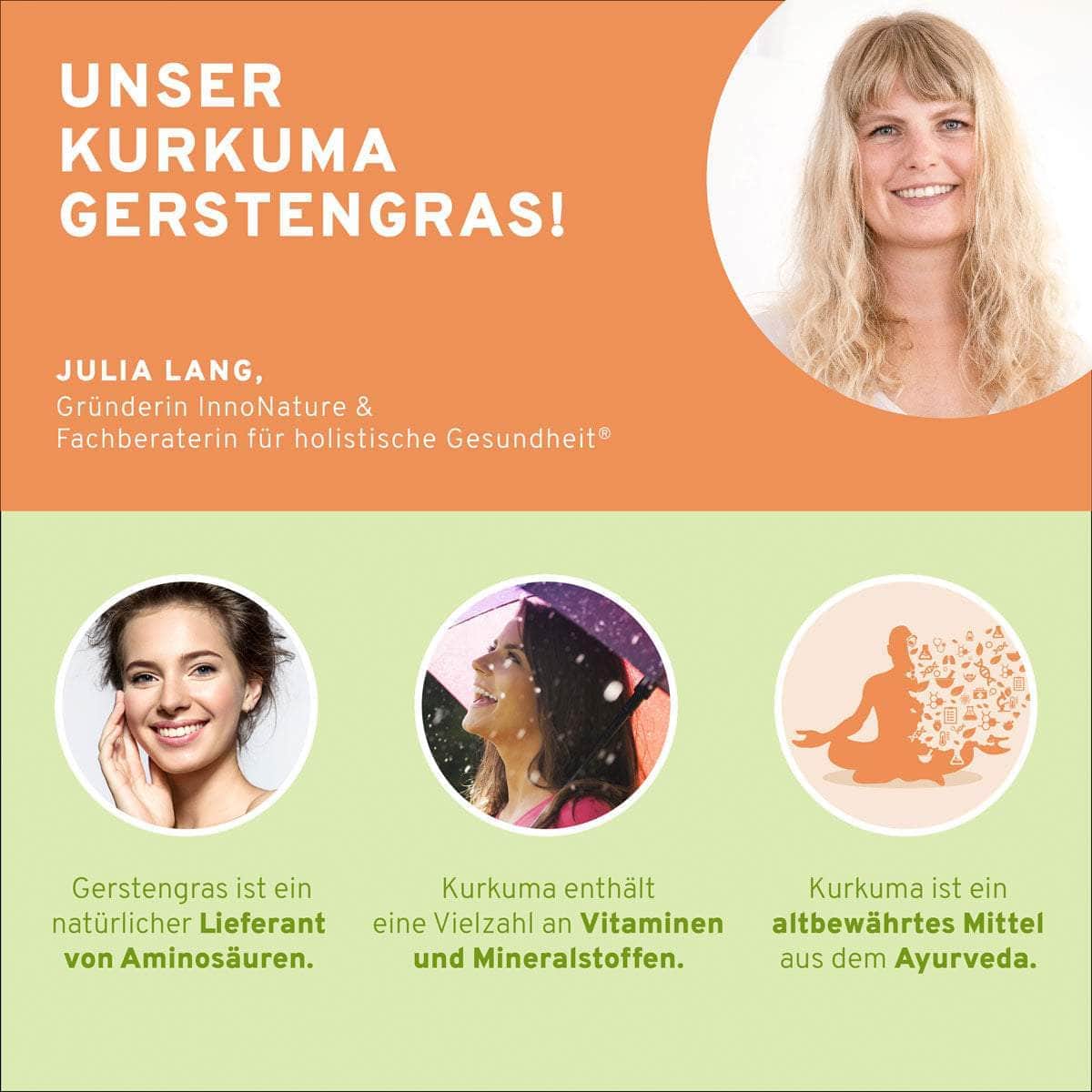 InnoNature Pulver Bio Kurkuma Gerstengras Mix Superfood