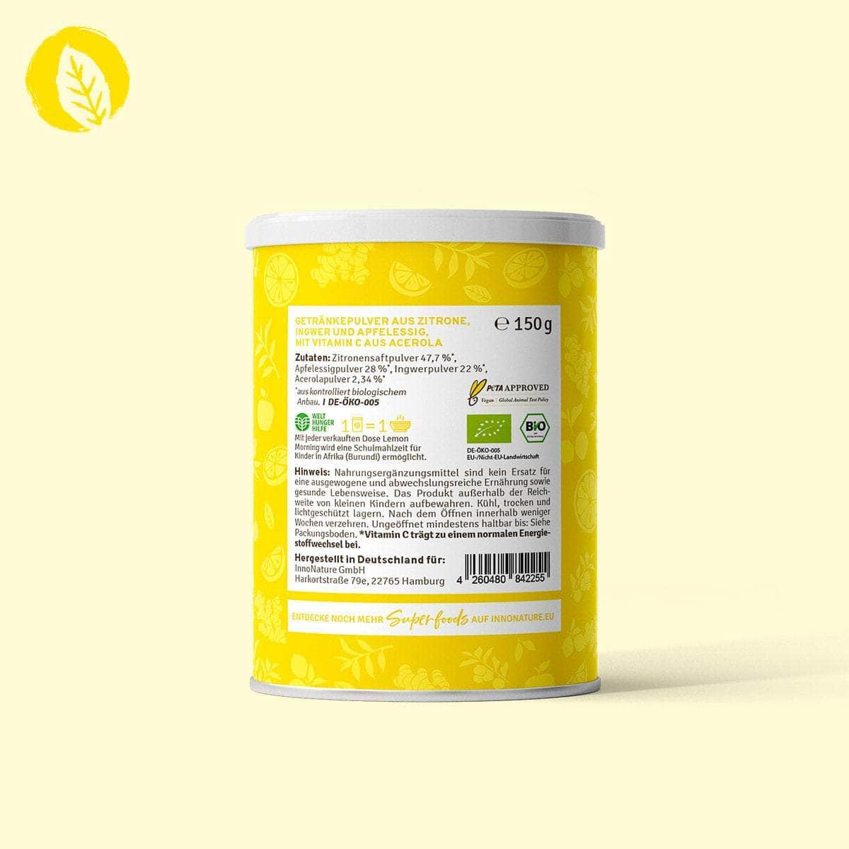 InnoNature Pulver Bio Lemon Morning: Stoffwechseldrink mit Vitamin C