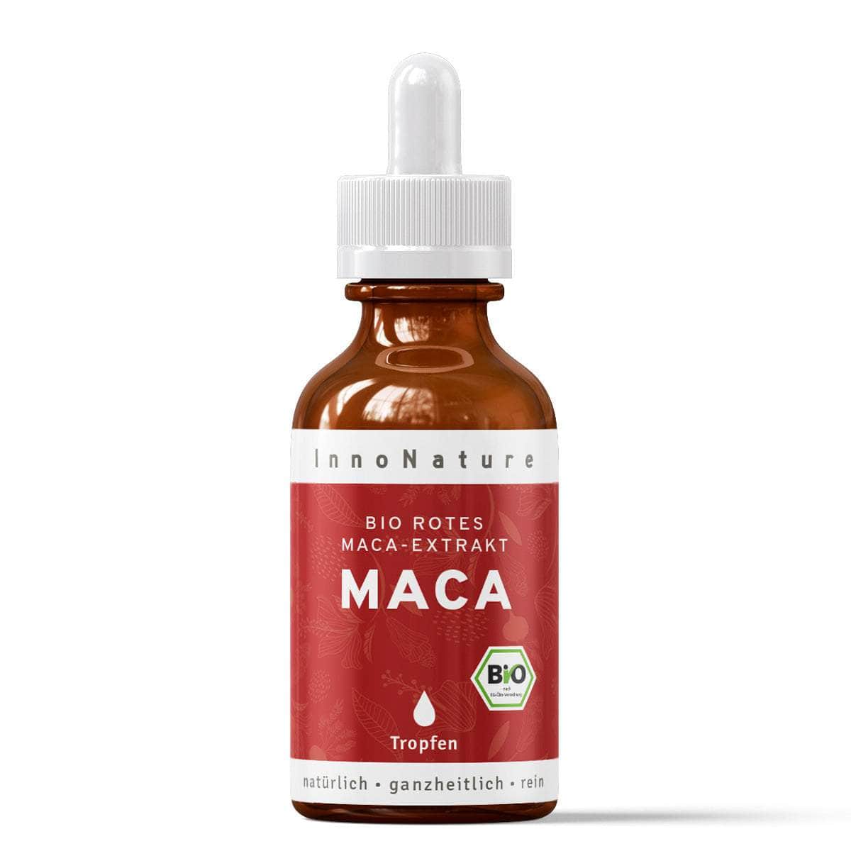 InnoNature Tropfen 1x Monatsvorrat (1x 50ml) Bio rotes Maca-Extrakt Tropfen 50 ml