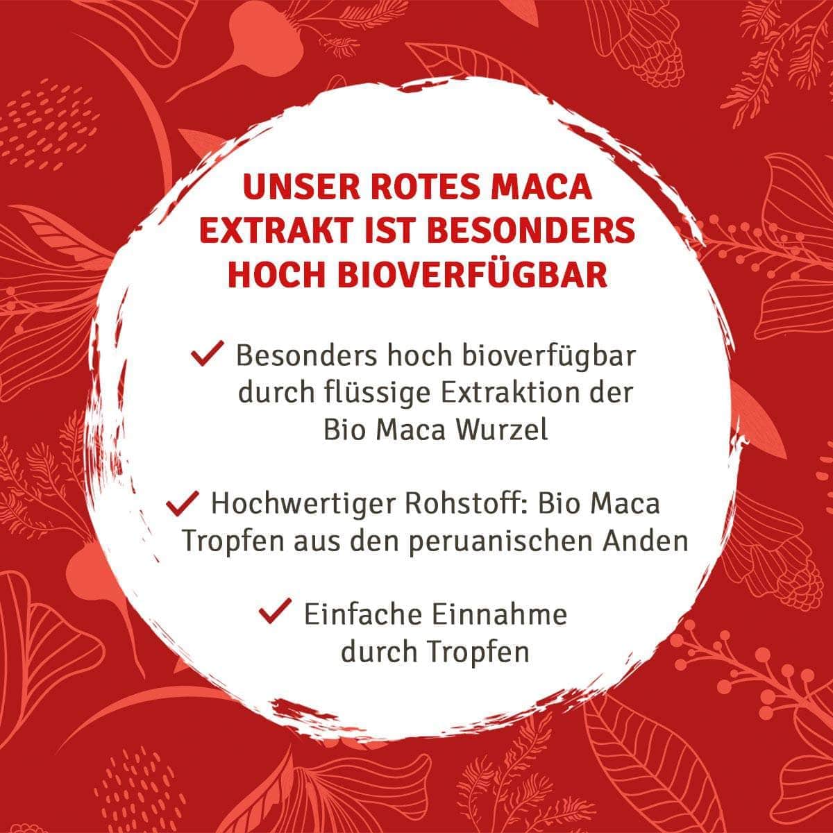 InnoNature Tropfen 1x Monatsvorrat (50ml) Bio rotes Maca-Extrakt Tropfen 50 ml