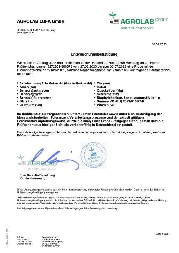 InnoNature Tropfen Menachinon MK-7: Vitamin K2 Tropfen