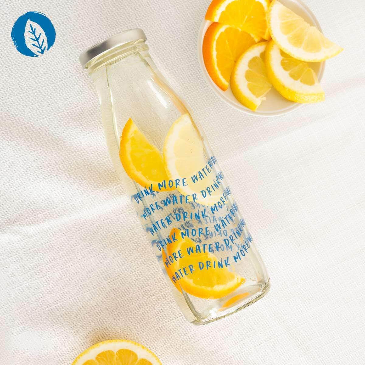 InnoNature Zubehör 500ml - Stay hydrated Glaswasserflasche - Drink More Water