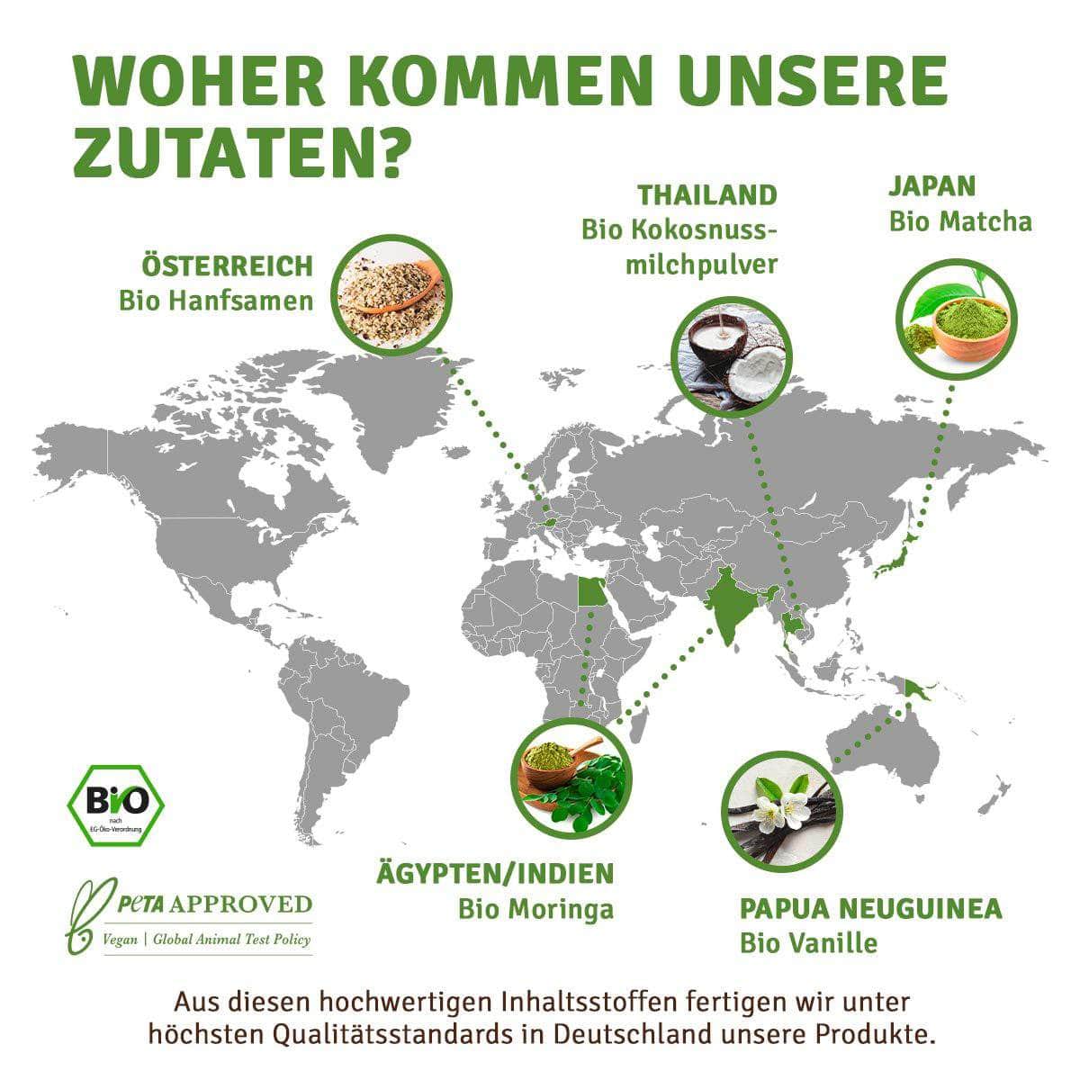 InnoNature Getränkepulver 18g Mini Bio Matcha Vanille Latte