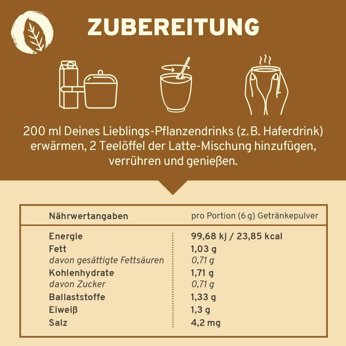 InnoNature Getränkepulver 18g Mini Bio Schoko Hanf Latte