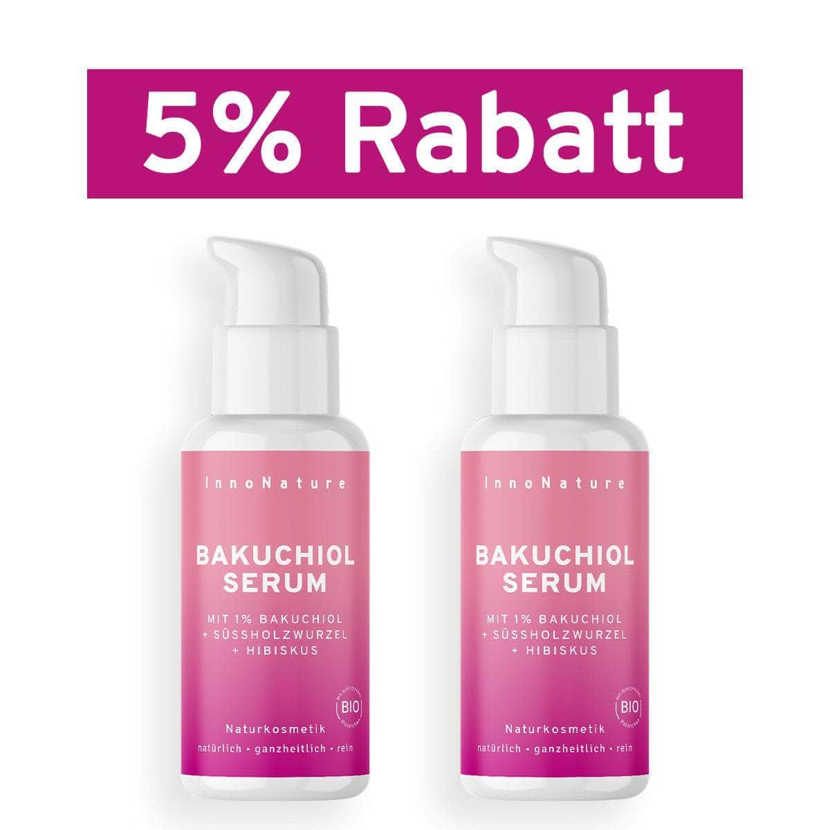 InnoNature Serum 2x30ml Bakuchiol Serum - Pflanzliche Retinol Alternative (Gewinner PETA Award)