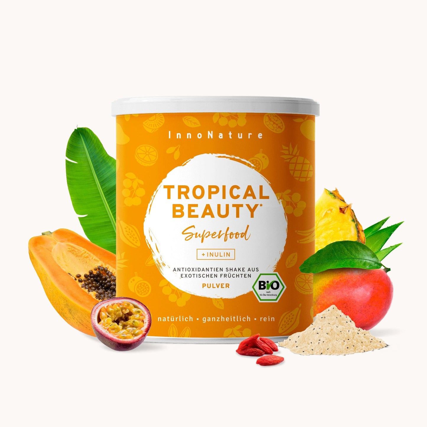 Bio Tropical Beauty Superfood Pulver: Antioxidantienshake aus exotischen Früchten