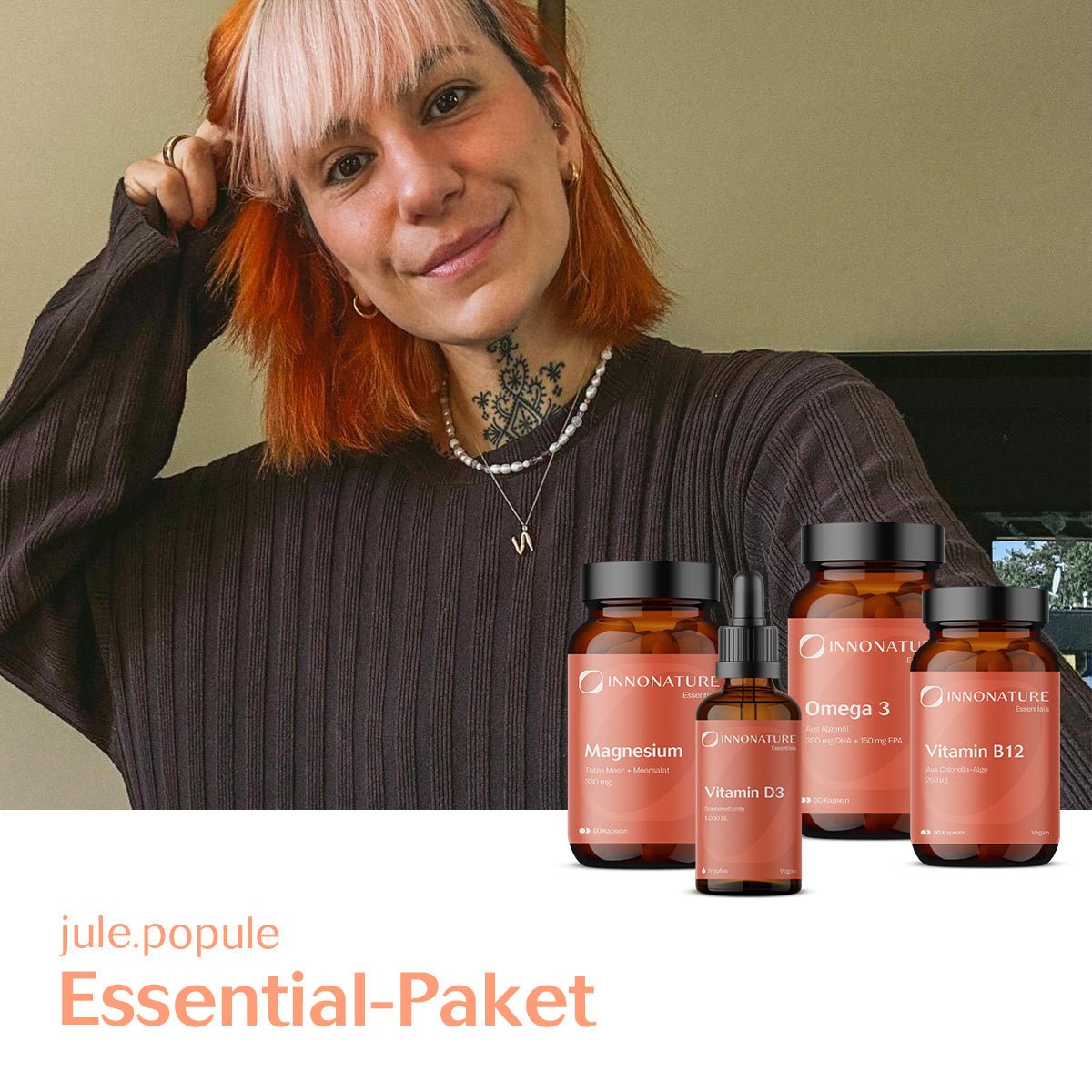jule.popule-Essential-Paket - Aus natürlichen Inhaltsstoffen - Vegan & ohne Tierversuche - Entwickelt von Expert*innen