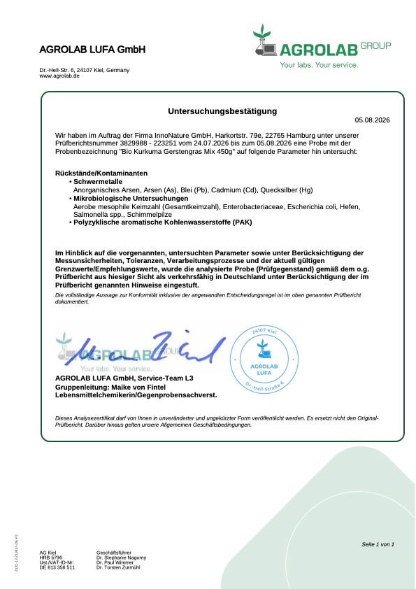Bio Kurkuma Gerstengras Mix Superfood