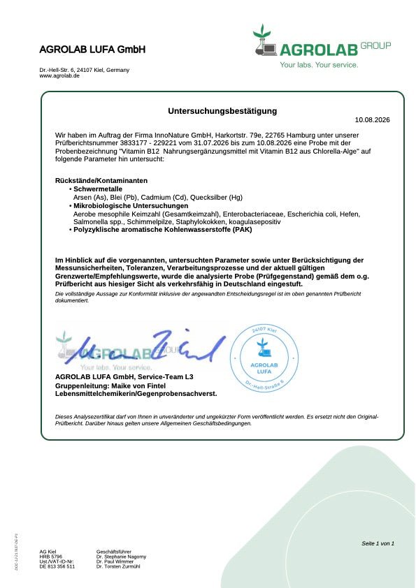 Vitamin B12 Chlorella 250 µg Kapseln