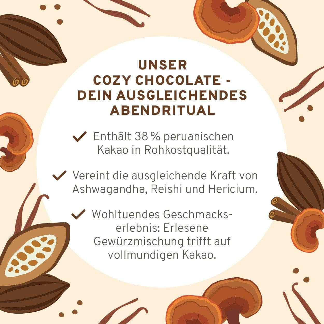 InnoNature Getränkepulver 1x 30g Pulver Cozy Chocolate 30g