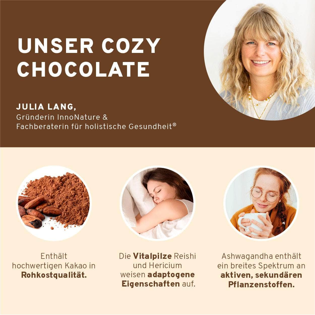 InnoNature Getränkepulver Cozy Chocolate 180g