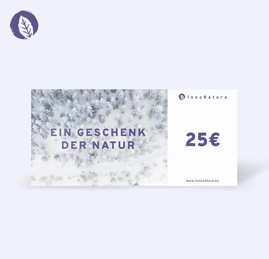 InnoNature Gift Cards €25.00 Winterdesign 2 PDF Gutschein zum SELBSTAUSDRUCKEN