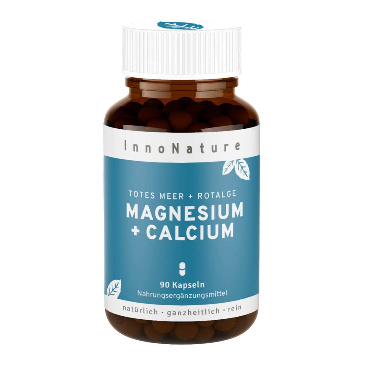 InnoNature Kapseln 1x Monatsvorrat (90 Kapseln) Magnesium + Calcium Kapseln