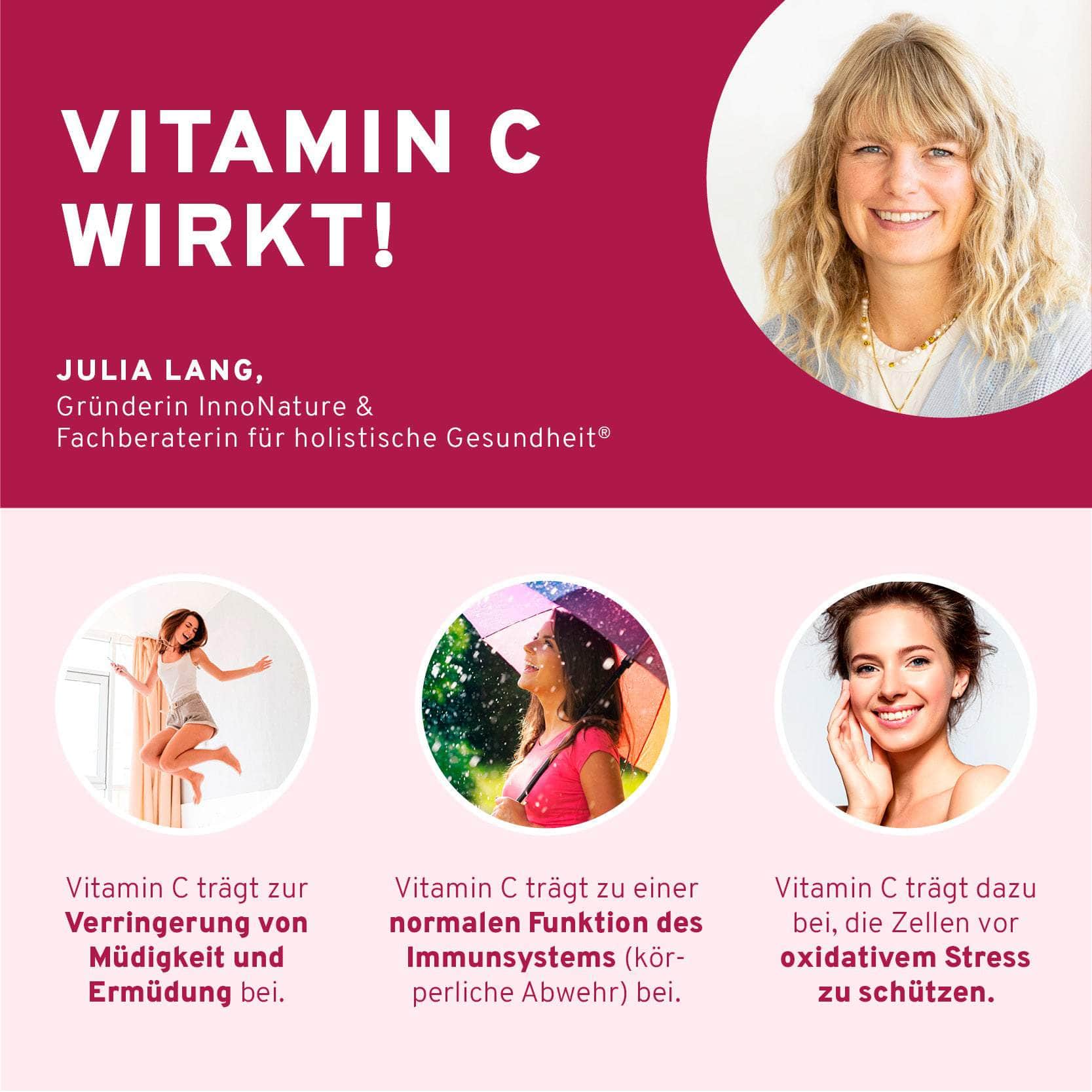 InnoNature Kapseln 1x Zweimonatsvorrat (120 Kapseln) Vitamin C Kapseln
