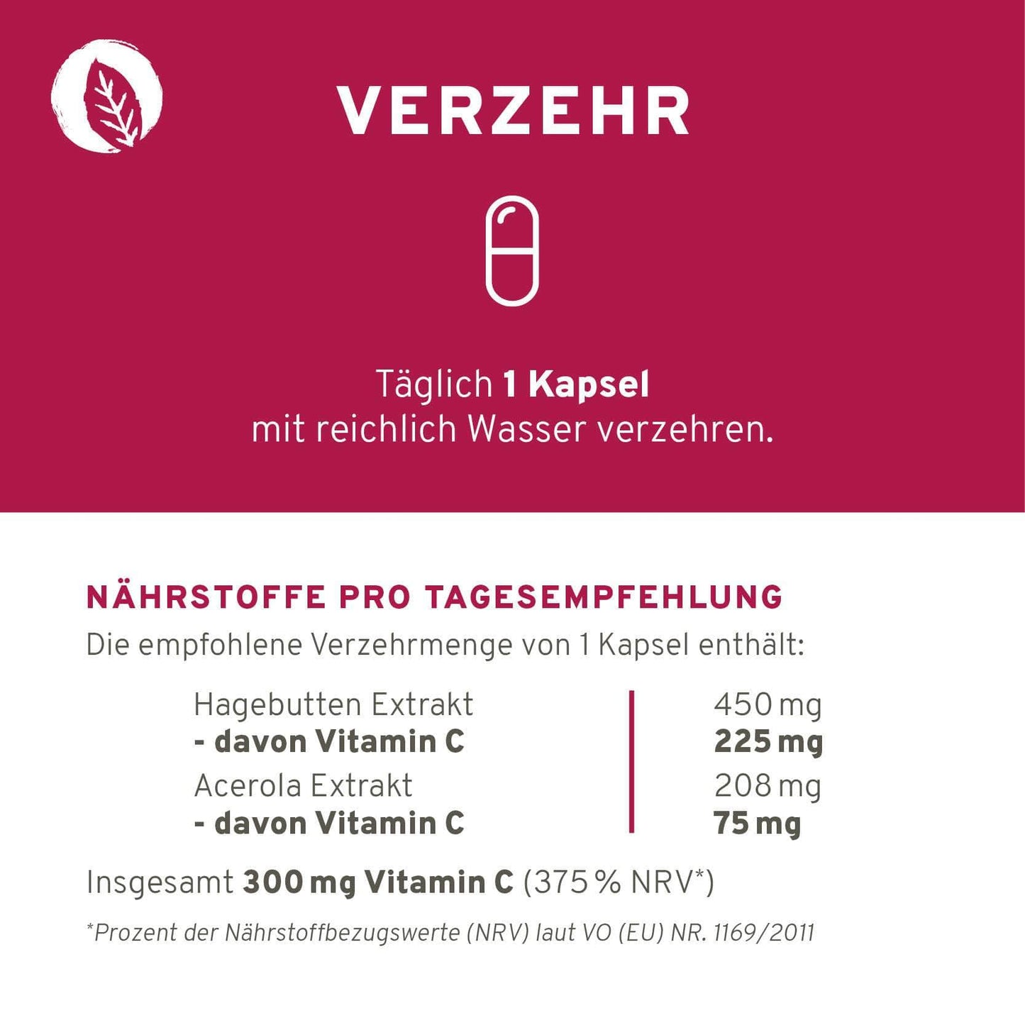 InnoNature Kapseln 1x Zweimonatsvorrat (60 Kapseln) Vitamin C 300 mg 60 Kapseln