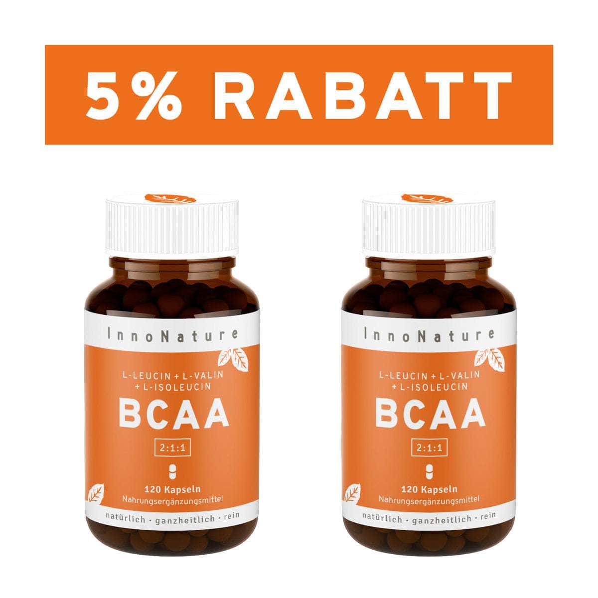 InnoNature Kapseln 2x Monatsvorrat (240 Kapseln) BCAA Kapseln