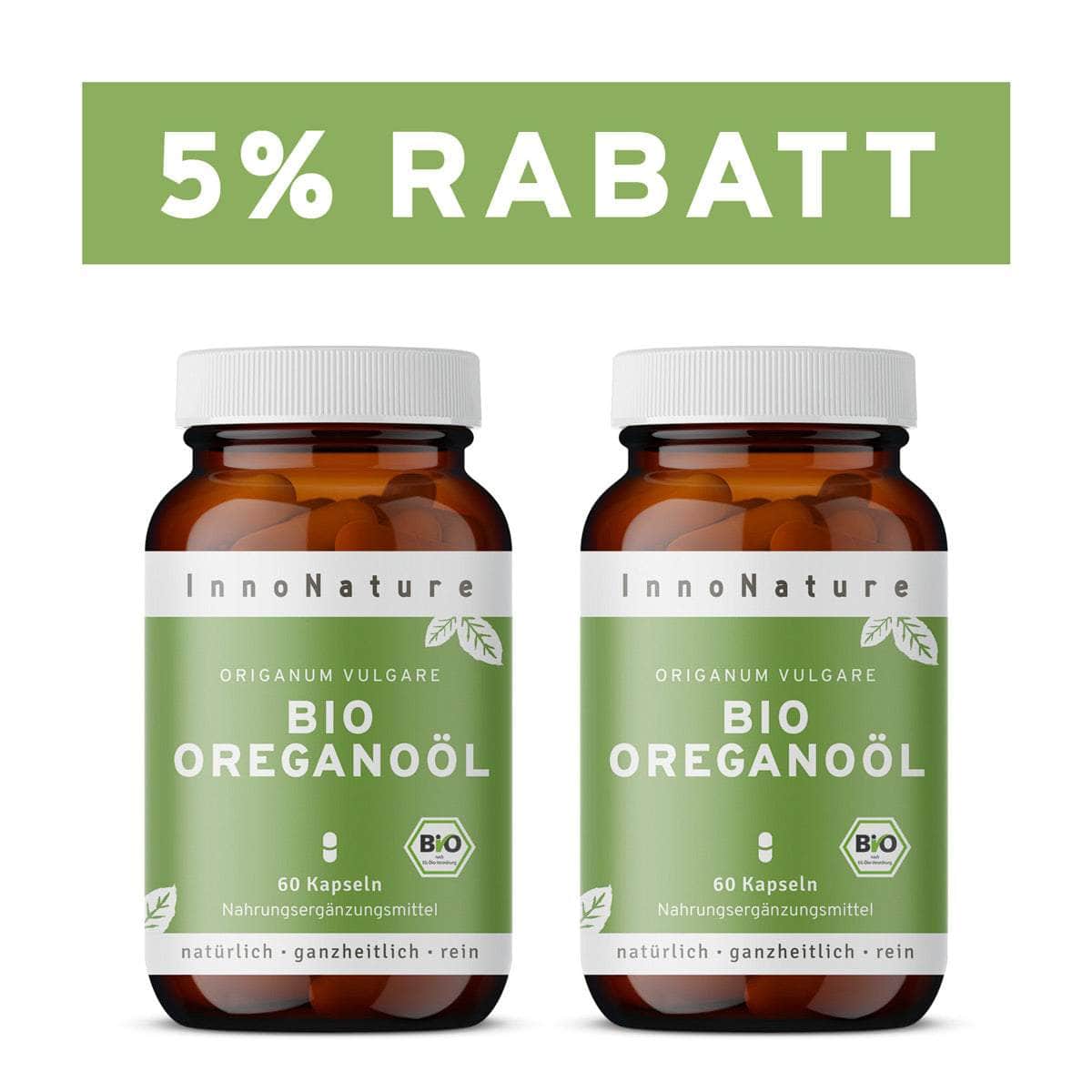 InnoNature Kapseln 2x Zweimonatsvorrat (2x60 Kapseln) Bio Oreganoöl 60 Kapseln
