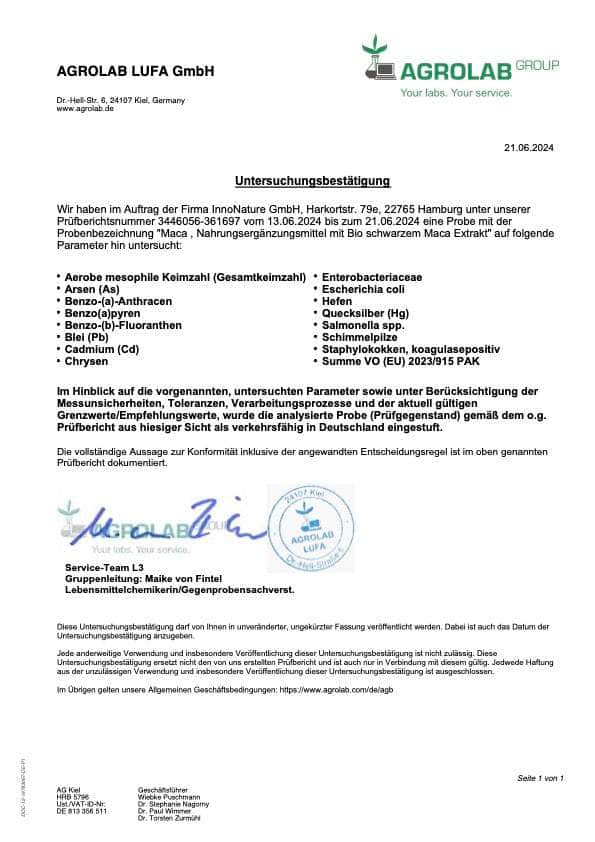 InnoNature Kapseln Bio Schwarzes Maca Extrakt Kapseln