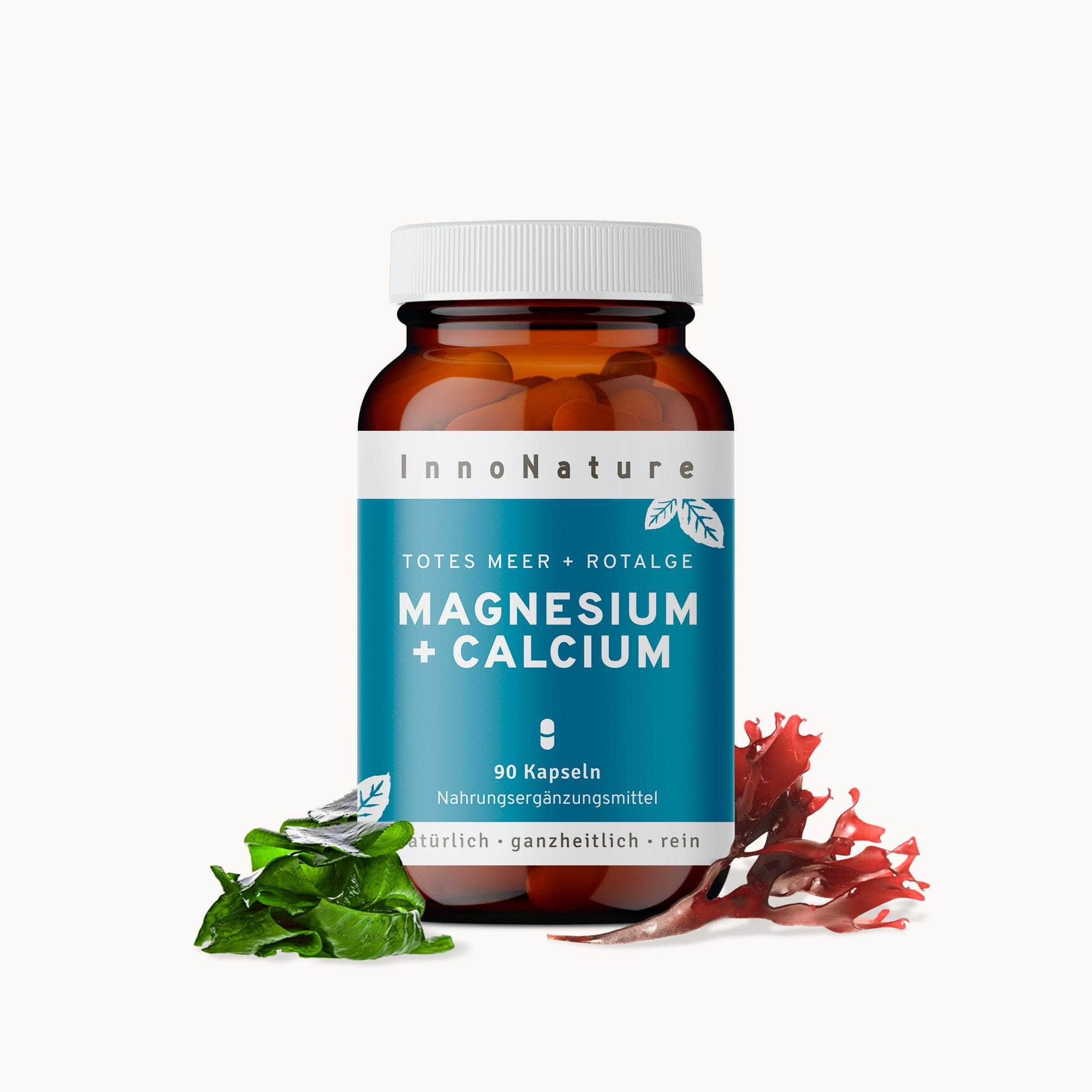 InnoNature Kapseln Monatsvorrat (90 Kapseln) Magnesium + Calcium Kapseln