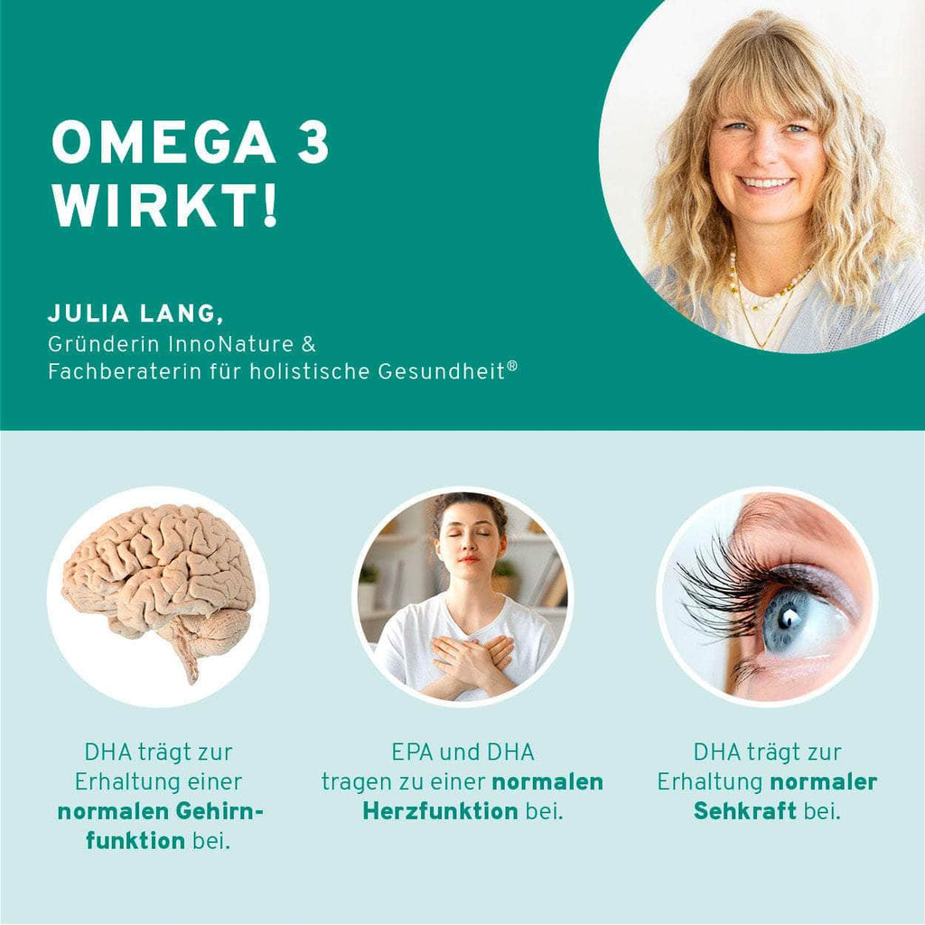 InnoNature NEM-Paket 1x Vorrat (1x Omega 3 2:1 DHA/EPA, 1x Vitamin D3, 1x Magnesium, 1x Vitamin B12 250 µg) Jules-Essential-Paket