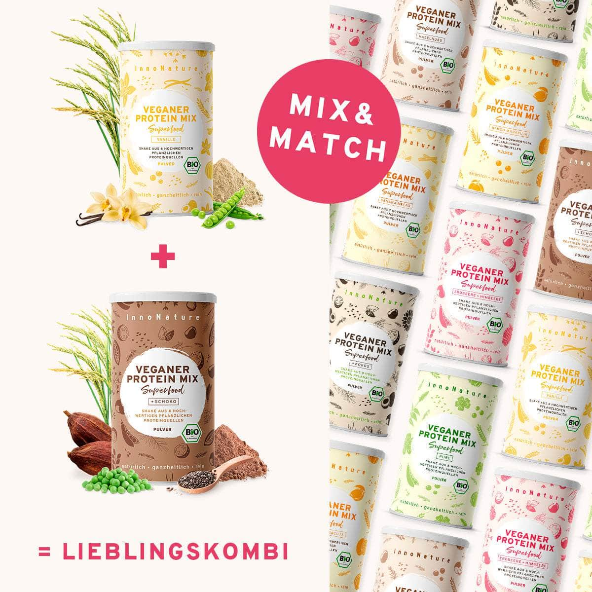 InnoNature Pakete Vegan Protein Set: Wähle Deine 2 Lieblingssorten