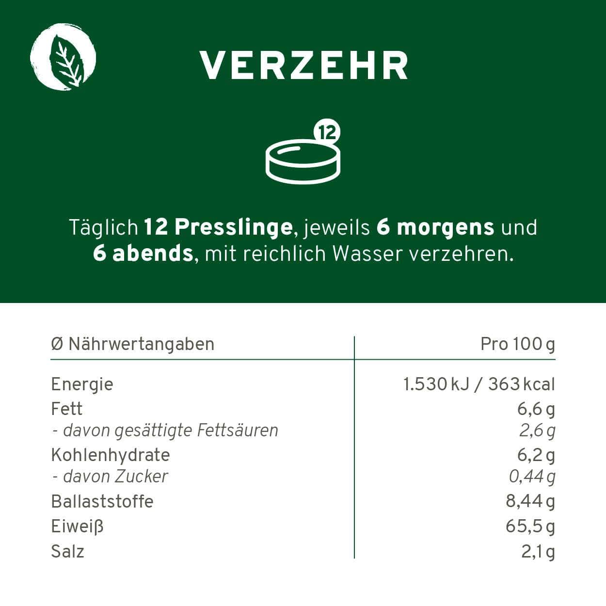 InnoNature Presslinge Bio Chlorella + Spirulina Presslinge