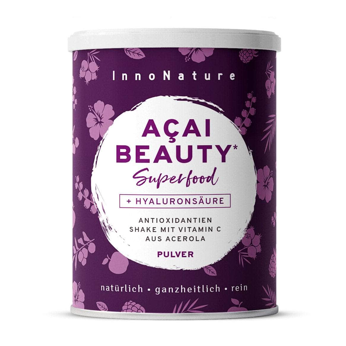 InnoNature Pulver 1x 150g Pulver Açaí Beauty: Antioxidantienshake mit Hyaluronsäure