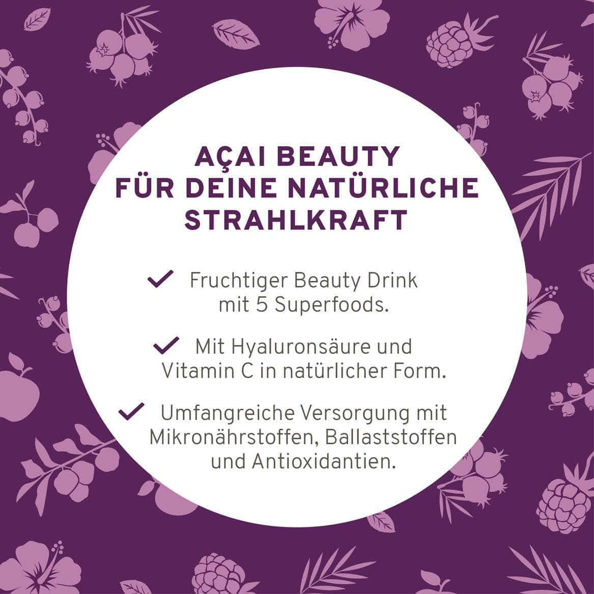 InnoNature Pulver Açaí Beauty: Antioxidantienshake mit Hyaluronsäure