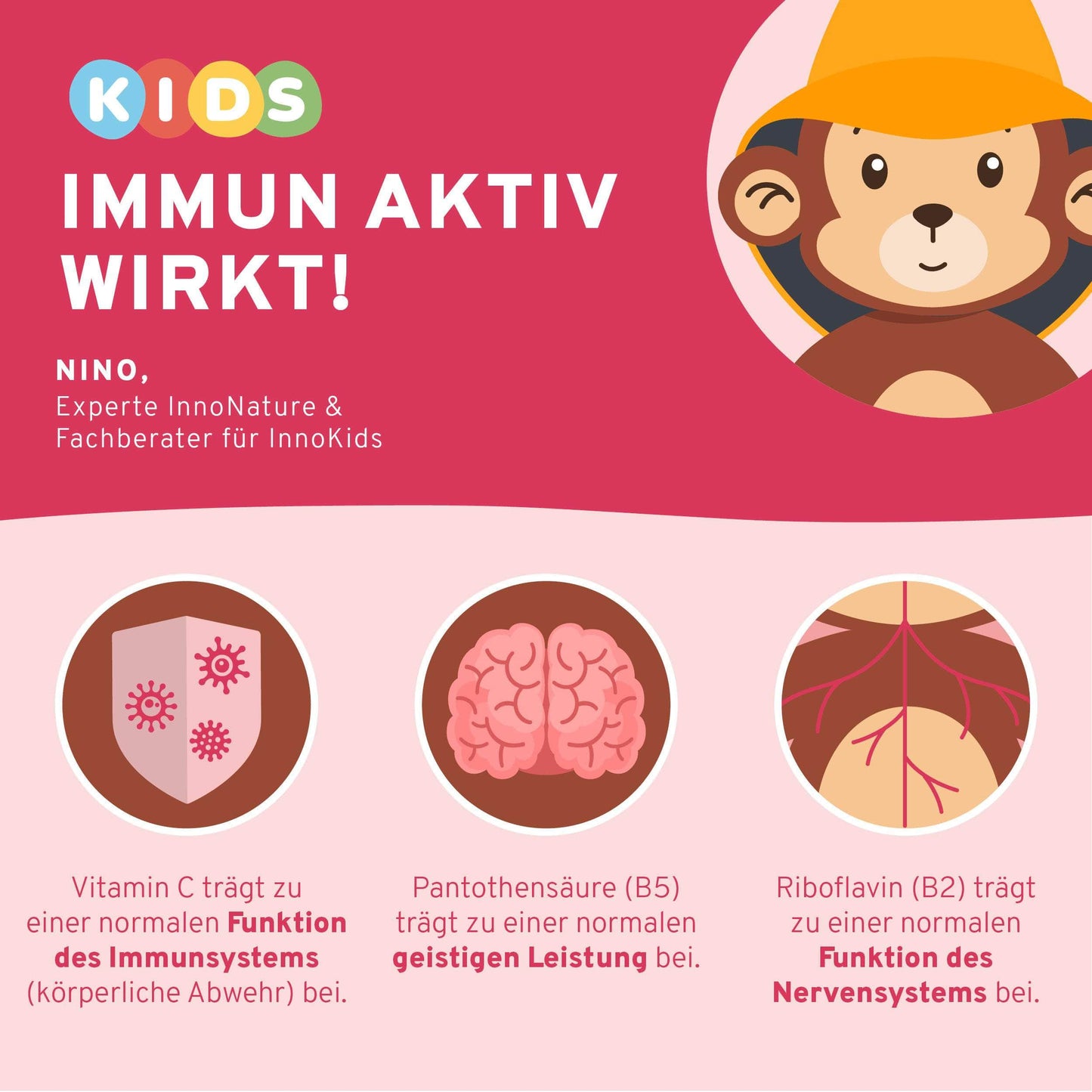 InnoNature Pulver Immun Kids Pulver Schoko + Banane