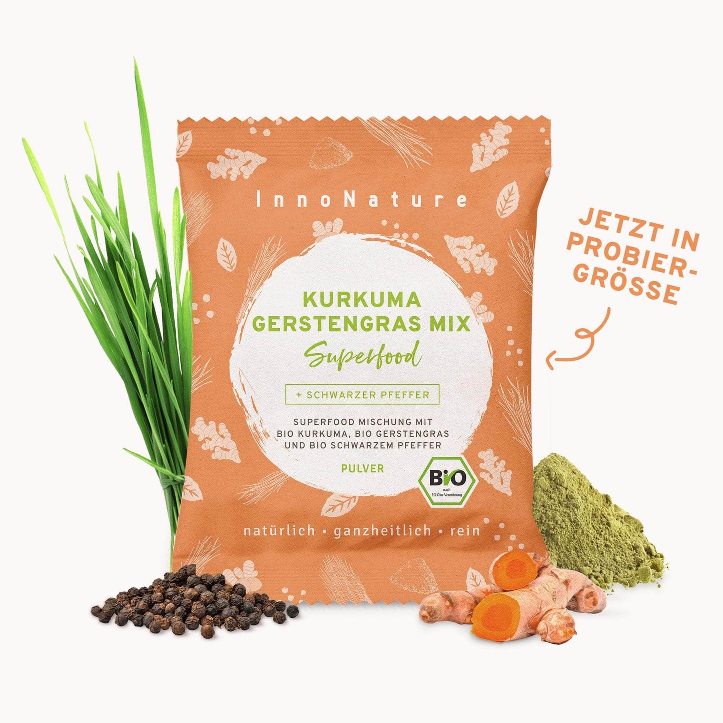 InnoNature Pulver Mini Bio Kurkuma Gerstengras Mix Pulver 30g Mini Bio Kurkuma Gerstengras Mix Pulver 30g