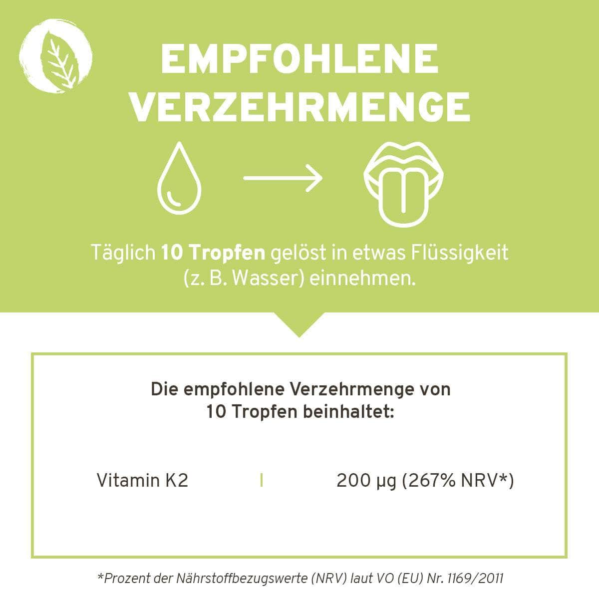 InnoNature Tropfen 1x Monatsvorrat (10ml) Vitamin K2 Tropfen: Menachinon MK-7 10 ml