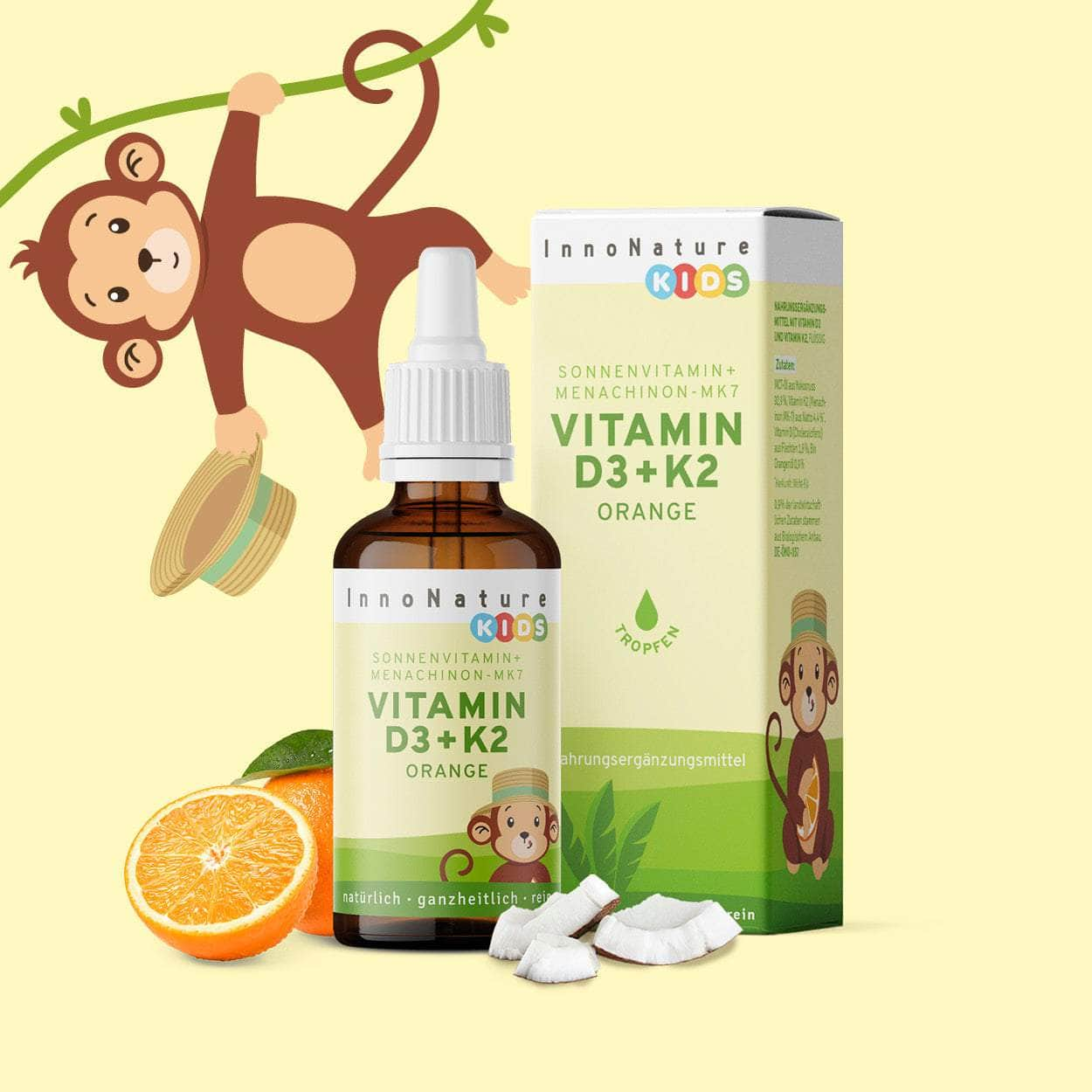 InnoNature Tropfen 1x10ml Vitamin D3 + K2 Kids Tropfen Orange