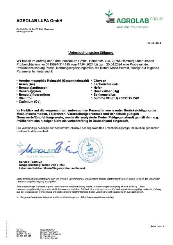 InnoNature Tropfen Bio rotes Maca-Extrakt Tropfen 75 ml