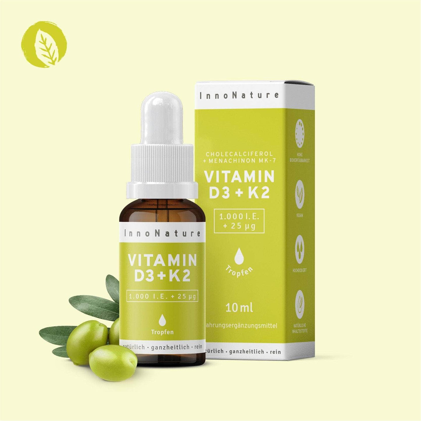 InnoNature Tropfen Vitamin D3 + K2 Tropfen 10ml