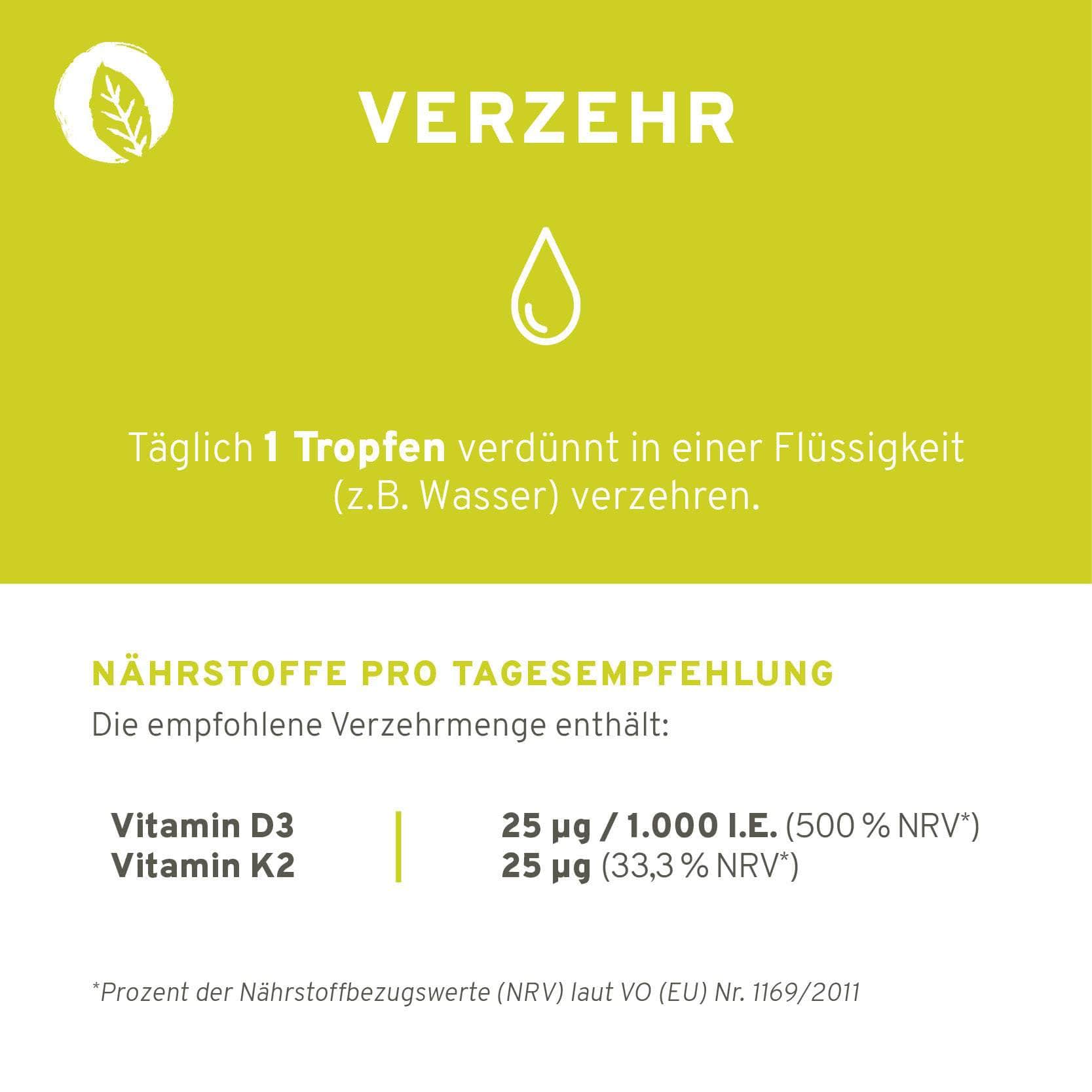 InnoNature Tropfen Vitamin D3 + K2 Tropfen