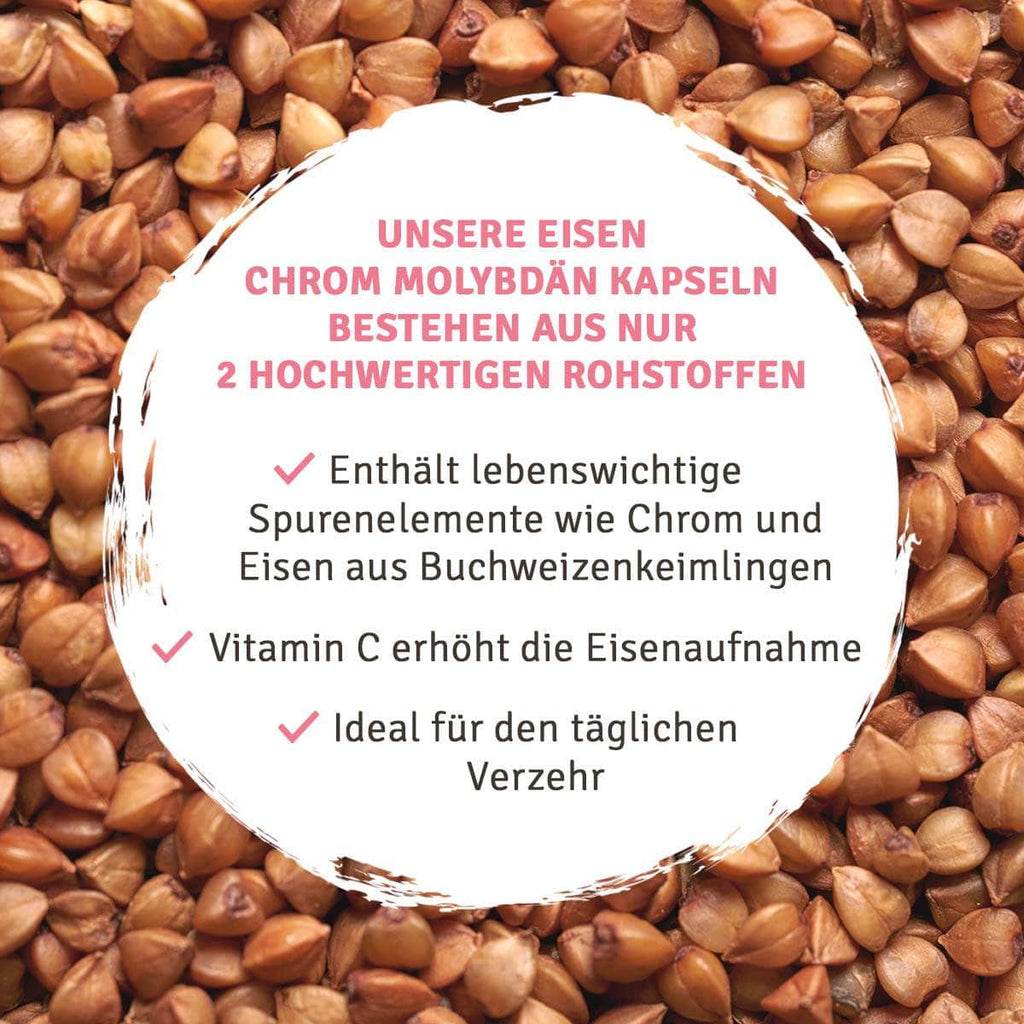 InnoNature Kapseln Eisen Chrom Molybdän Kapseln: Buchweizenkeimlinge + Hagebutte