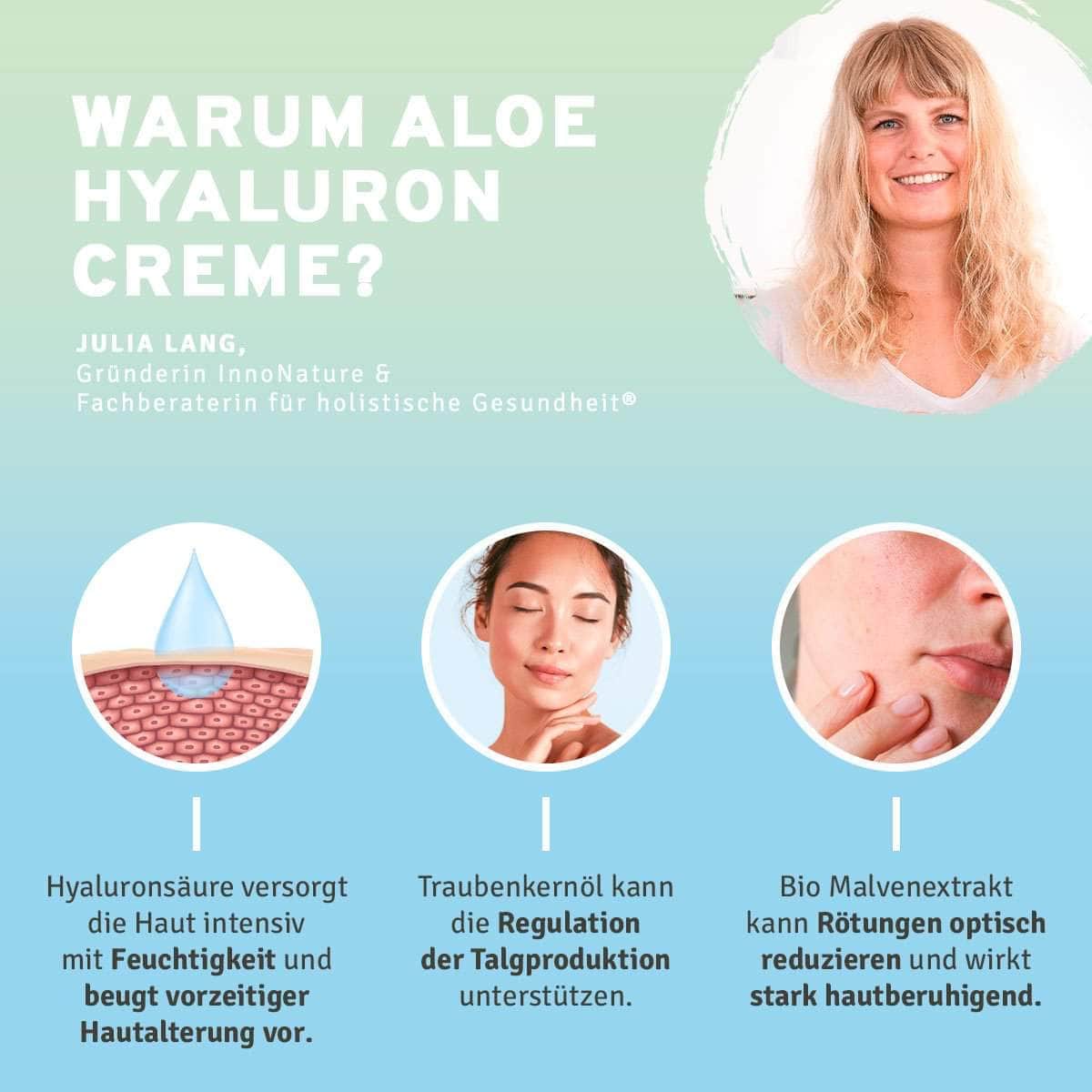 InnoNature Öl 1x Vorteil (1x Aloe Hyaluron Creme, 1x Aloe Hyaluron Serum, 1x Bio Face Oil) Hydro Face Paket