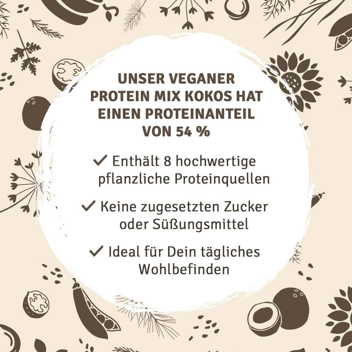 InnoNature Pulver 2 Portionen (30g) Mini Bio Veganer Protein Mix Kokos